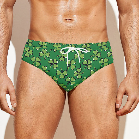 Cute Clover St. Patrick's Day Print Men's Swim Briefs