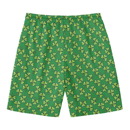 Cute Clover St. Patrick's Day Print Men's Swim Trunks
