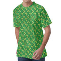 Cute Clover St. Patrick's Day Print Men's Velvet T-Shirt