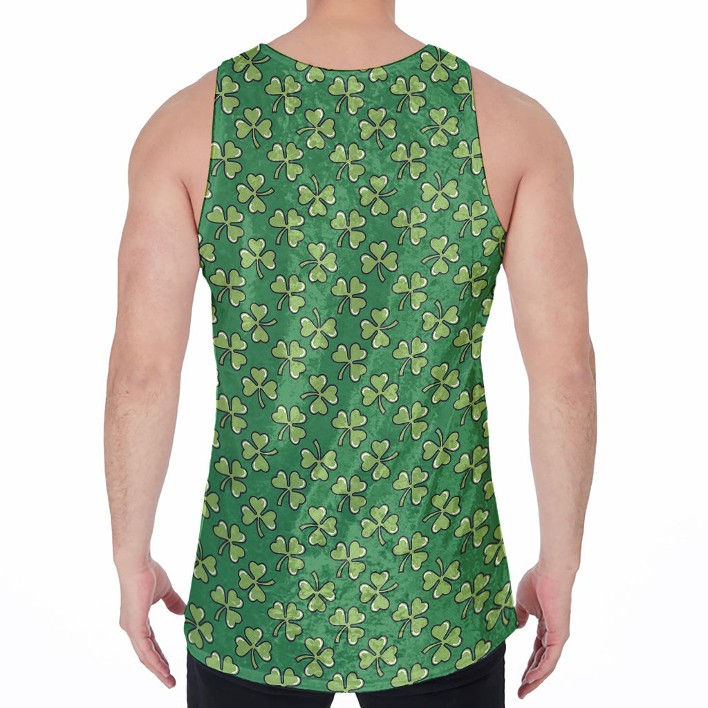 Cute Clover St. Patrick's Day Print Men's Velvet Tank Top