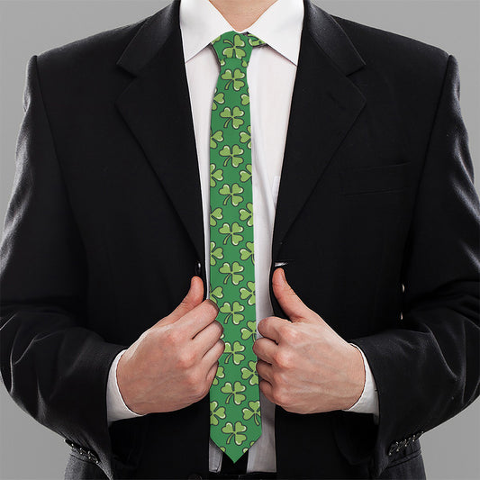 Cute Clover St. Patrick's Day Print Necktie