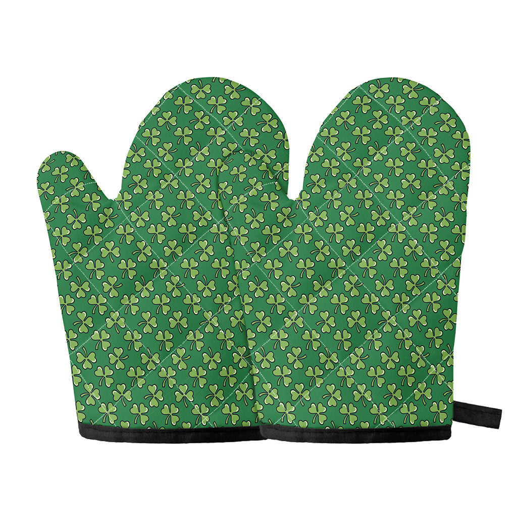 Cute Clover St. Patrick's Day Print Oven Mitts