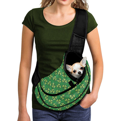 Cute Clover St. Patrick's Day Print Pet Sling Carrier