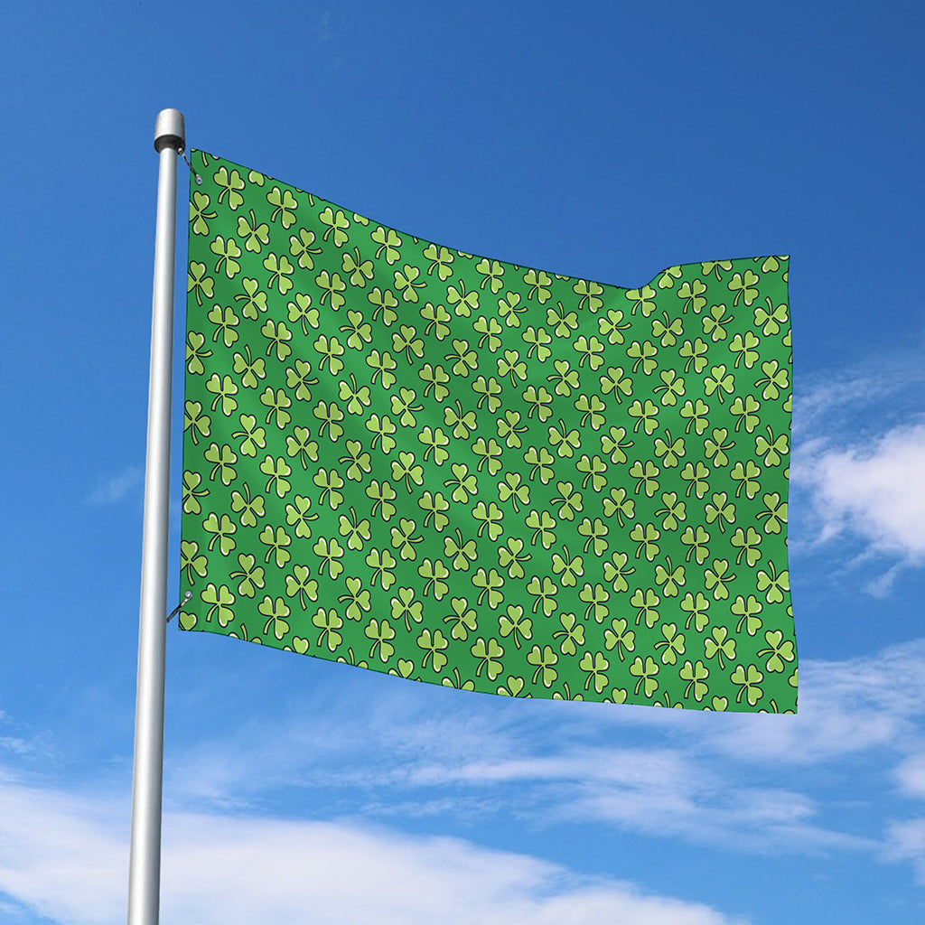 Cute Clover St. Patrick's Day Print Polyester Flag
