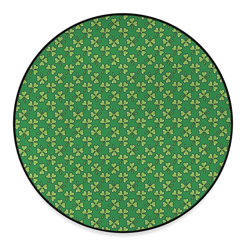 Cute Clover St. Patrick's Day Print Round Floor Mat