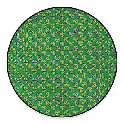 Cute Clover St. Patrick's Day Print Round Floor Mat