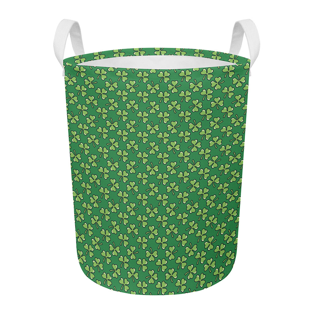Cute Clover St. Patrick's Day Print Round Laundry Basket