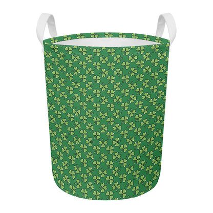 Cute Clover St. Patrick's Day Print Round Laundry Basket