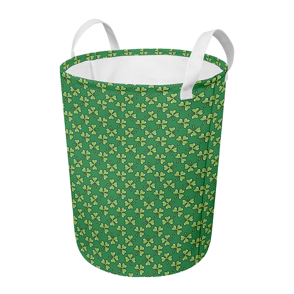 Cute Clover St. Patrick's Day Print Round Laundry Basket