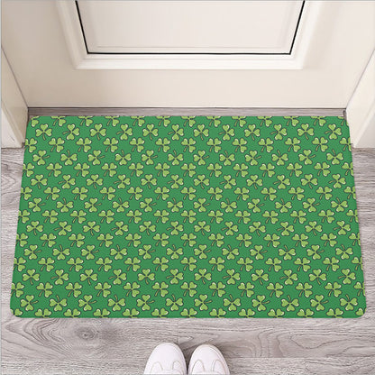 Cute Clover St. Patrick's Day Print Rubber Doormat