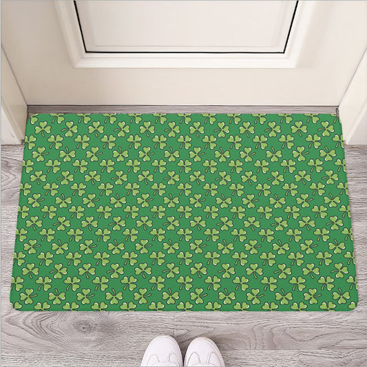 Cute Clover St. Patrick's Day Print Rubber Doormat