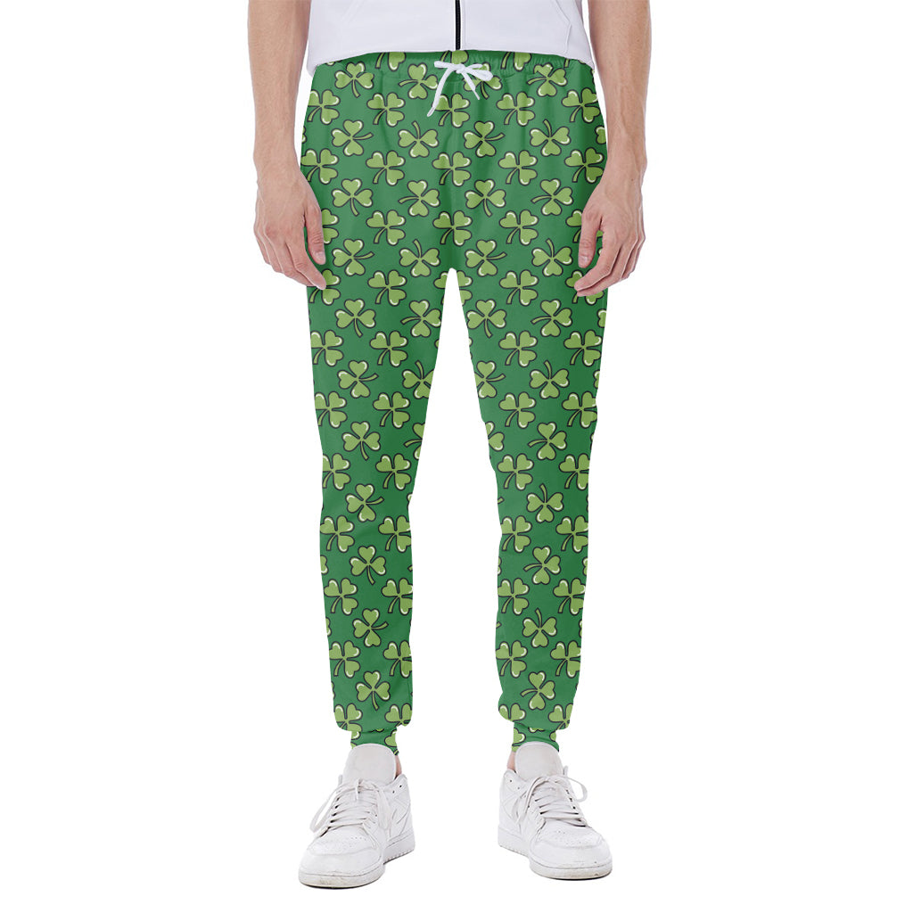 Cute Clover St. Patrick's Day Print Scuba Joggers