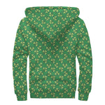 Cute Clover St. Patrick's Day Print Sherpa Lined Zip Up Hoodie