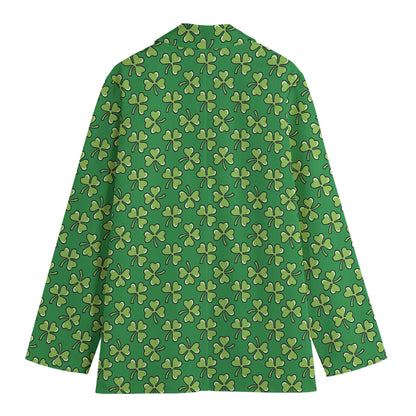 Cute Clover St. Patrick's Day Print Women's Blazer
