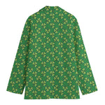 Cute Clover St. Patrick's Day Print Women's Cotton Blazer