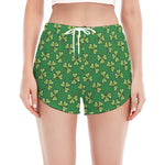 Cute Clover St. Patrick's Day Print Women's Split Running Shorts
