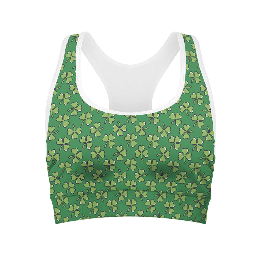 Cute Clover St. Patrick's Day Print Women's Sports Bra
