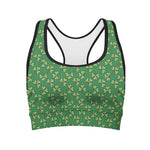 Cute Clover St. Patrick's Day Print Women's Sports Bra