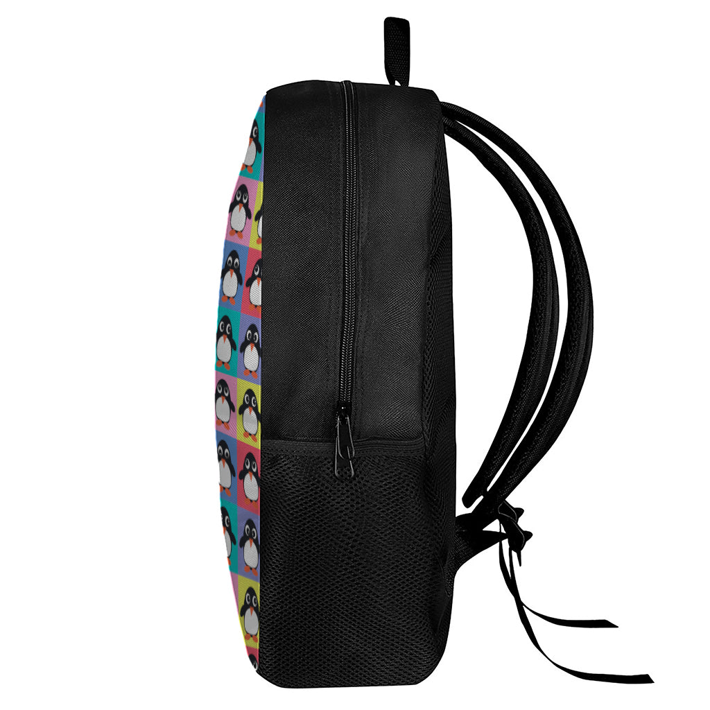 Cute Colorful Penguin Pattern Print 17 Inch Backpack