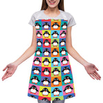 Cute Colorful Penguin Pattern Print Adjustable Apron