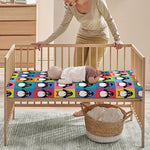 Cute Colorful Penguin Pattern Print Baby Crib Sheet