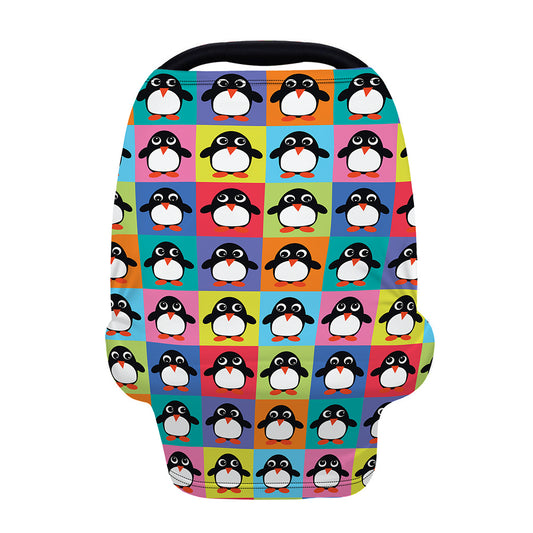 Cute Colorful Penguin Pattern Print Baby Seat Cover