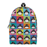 Cute Colorful Penguin Pattern Print Backpack