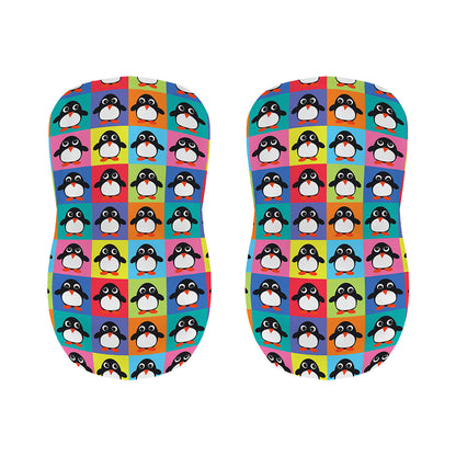 Cute Colorful Penguin Pattern Print Bar Stool Covers