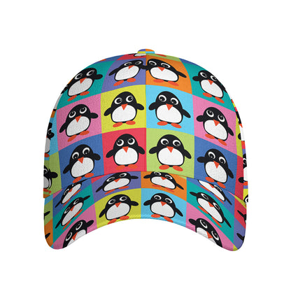 Cute Colorful Penguin Pattern Print Baseball Cap