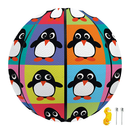 Cute Colorful Penguin Pattern Print Basketball