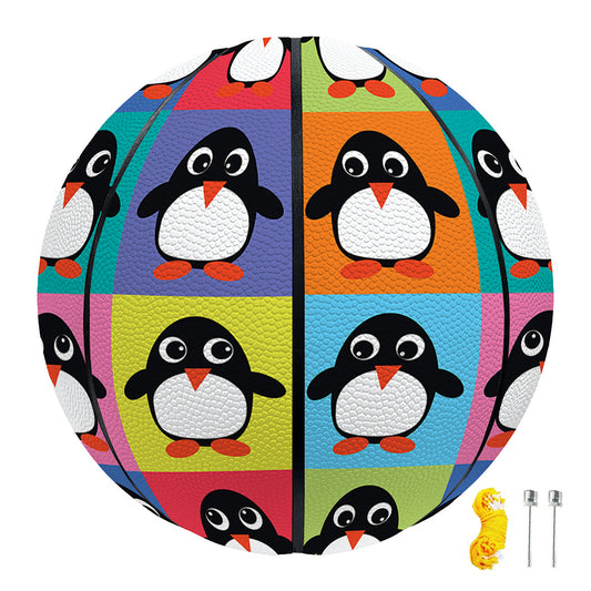 Cute Colorful Penguin Pattern Print Basketball