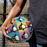 Cute Colorful Penguin Pattern Print Basketball