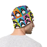 Cute Colorful Penguin Pattern Print Beanie