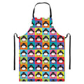 Cute Colorful Penguin Pattern Print Bib Apron With Pocket