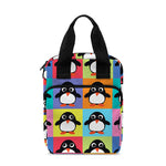 Cute Colorful Penguin Pattern Print Bible Tote Bag