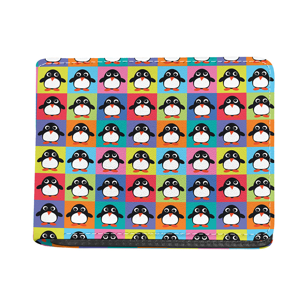 Cute Colorful Penguin Pattern Print Bifold Wallet