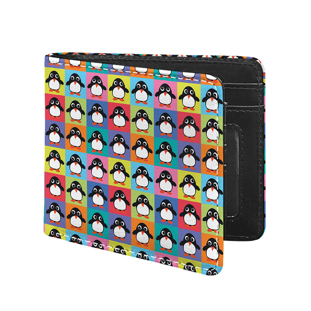Cute Colorful Penguin Pattern Print Bifold Wallet