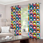Cute Colorful Penguin Pattern Print Blackout Grommet Curtains