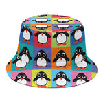 Cute Colorful Penguin Pattern Print Bucket Hat