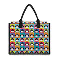 Cute Colorful Penguin Pattern Print Canvas Tote Bag