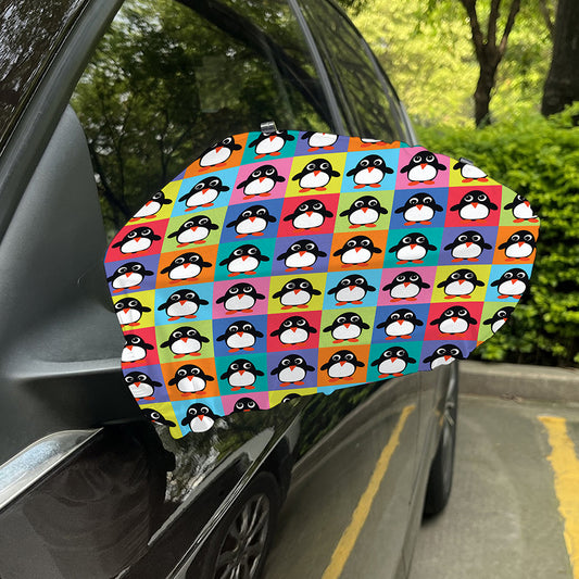 Cute Colorful Penguin Pattern Print Car Side Mirror Covers