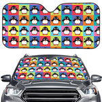 Cute Colorful Penguin Pattern Print Car Windshield Sun Shade