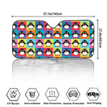 Cute Colorful Penguin Pattern Print Car Windshield Sun Shade