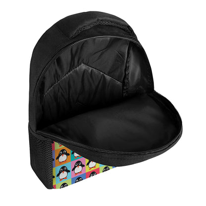 Cute Colorful Penguin Pattern Print Casual Backpack