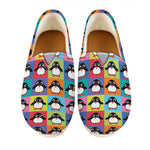 Cute Colorful Penguin Pattern Print Casual Shoes