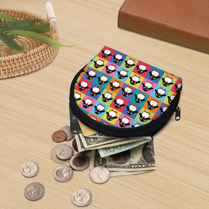 Cute Colorful Penguin Pattern Print Coin Purse