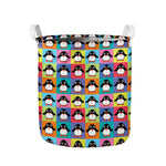 Cute Colorful Penguin Pattern Print Collapsible Laundry Basket