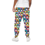 Cute Colorful Penguin Pattern Print Cotton Pants
