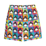 Cute Colorful Penguin Pattern Print Cotton Shorts