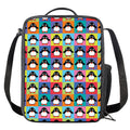 Cute Colorful Penguin Pattern Print Crossbody Lunch Bag